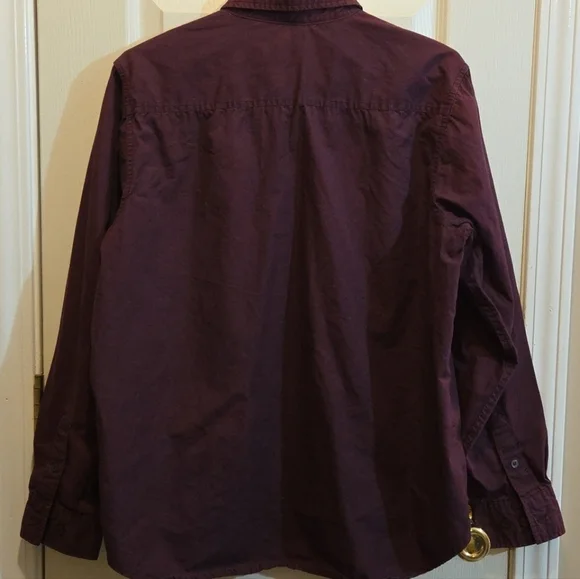 Disney Winnie The Pooh Embroidered Christmas Button Down Maroon Blouse size XL - Picture 5 of 9